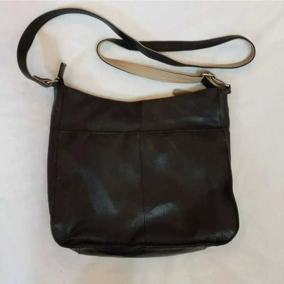 Black & tan 9×11" leather crossbody - Picture 3 of 7